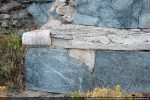 Vestige du bandeau décoré d’une cordelette soulignant le soubassement de l’abside
