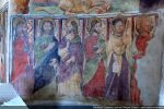 Cortège des apôtres : Tadée (de profil), Jacques le Majeur, Mathieu, Philippe, Jacques le Mineur, un apôtre