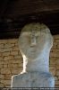 Détail de la tête du menhir, seule statue en calcaire connue en Corse jusqu’à présent