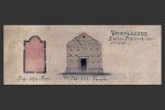La même chapelle vue par Gaubert entre 1886 et 1889 : si la grande lézarde de gauche se retrouve sur le dessin de Bessières, la porte et le soubassement sont bien différents (coggia.com)